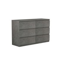 Cómoda de 6 Cajones con Amplio Espacio de Almacenaje - Mármol Gris - 120x40x75 cm - Mueble Moderno para Dormitorio.