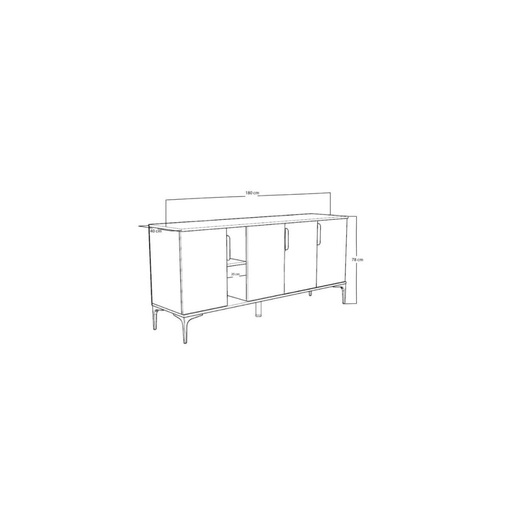Buffet en Melamina Gris Oscuro y Blanco, Diseño Moderno