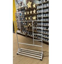 Perchero colgador multiusos con ruedas,  portatil, madera maciza color blanco