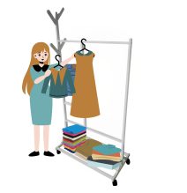 Perchero colgador multiusos con ruedas,  portatil, madera maciza color blanco