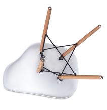 Pack 4 Sillas de Comedor, Sillas Cocinas, Acabado en Blanco y Madera, Medidas: 45 cm (Ancho) x 53 cm (Largo) x 83 cm (Alto)