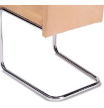 Pack de 4 Sillas Tapizadas para Salón– Acabado Color Beig con Patas Cromadas de Aluminio, Medidas: 42,5 cm x 52 cm x 99 cm