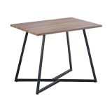 Mesa Comedor Madera, Patas metálicas En Color Negro, Mesa Rectangular, Medidas 100 cm (Lar) x 70 cm (Anc) 76 cm (Al)