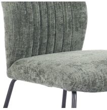 Pack de 2 Sillas Tapizadas en Tela Musgo con Patas en Acabado Negro, Asiento y Respaldo Ergonómicos, Medidas 61x47x89 cm